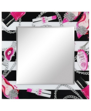 Empire Art Direct Essentials Square Beveled Wall Mirror On Free Floating Reverse Printed Tempered Art Glass, 36" X 36" In Multi