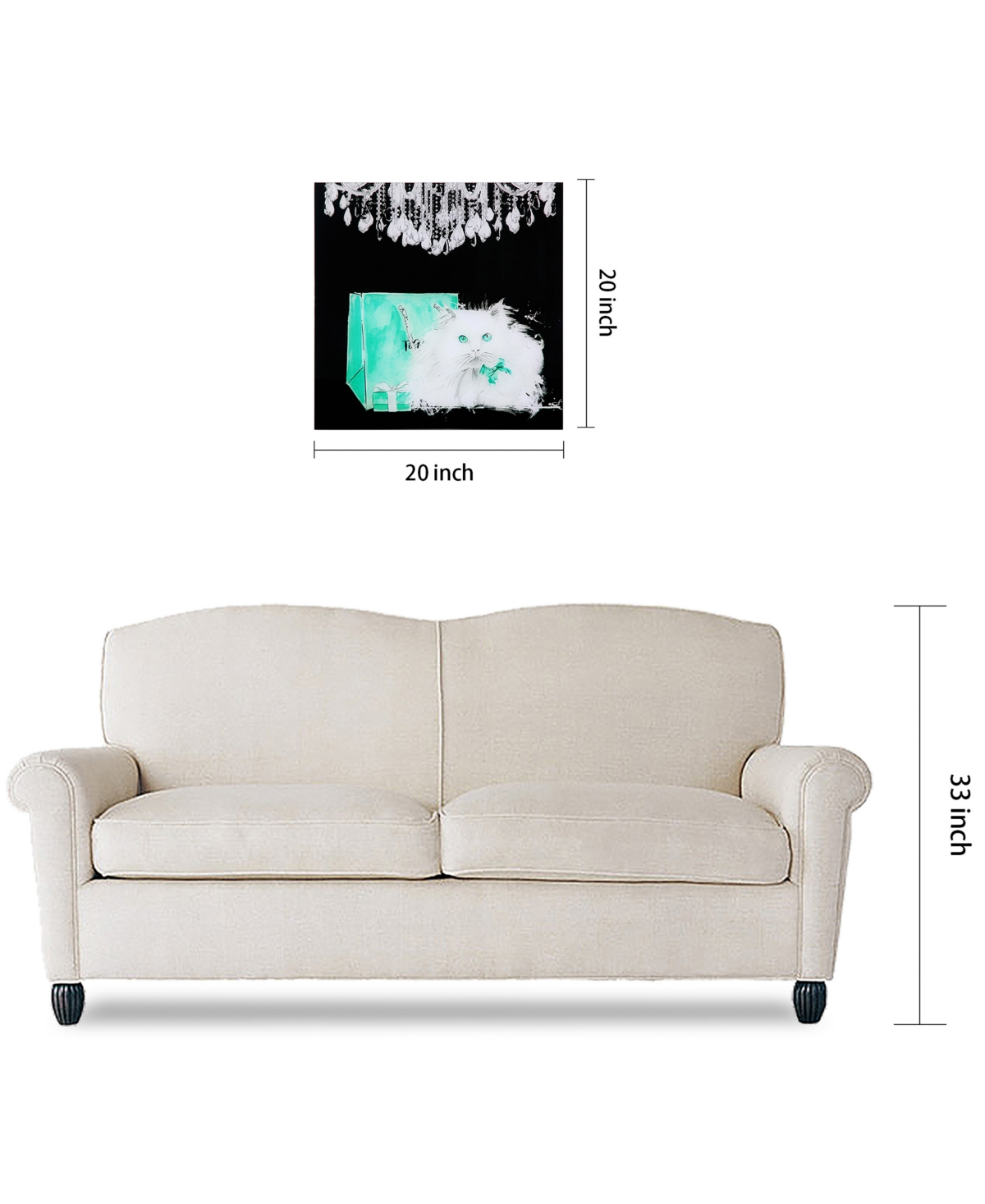 Empire Art Direct Snowball Frameless Free Floating Tempered Glass Panel Graphic Cat Wall Art, x x 0.2