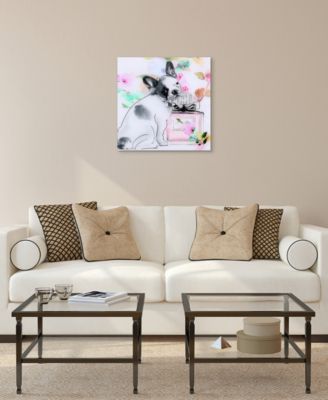 Little Frenchie Frameless Free Floating Tempered Glass Panel Dog Graphic Wall Art, 20" x 20" x 0.2"