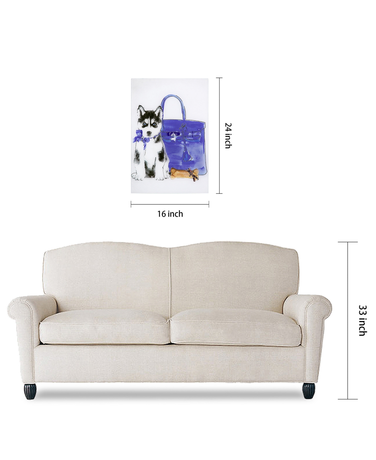 Empire Art Direct Husky Frameless Free Floating Tempered Glass Panel Graphic Dog Wall Art, 0.2