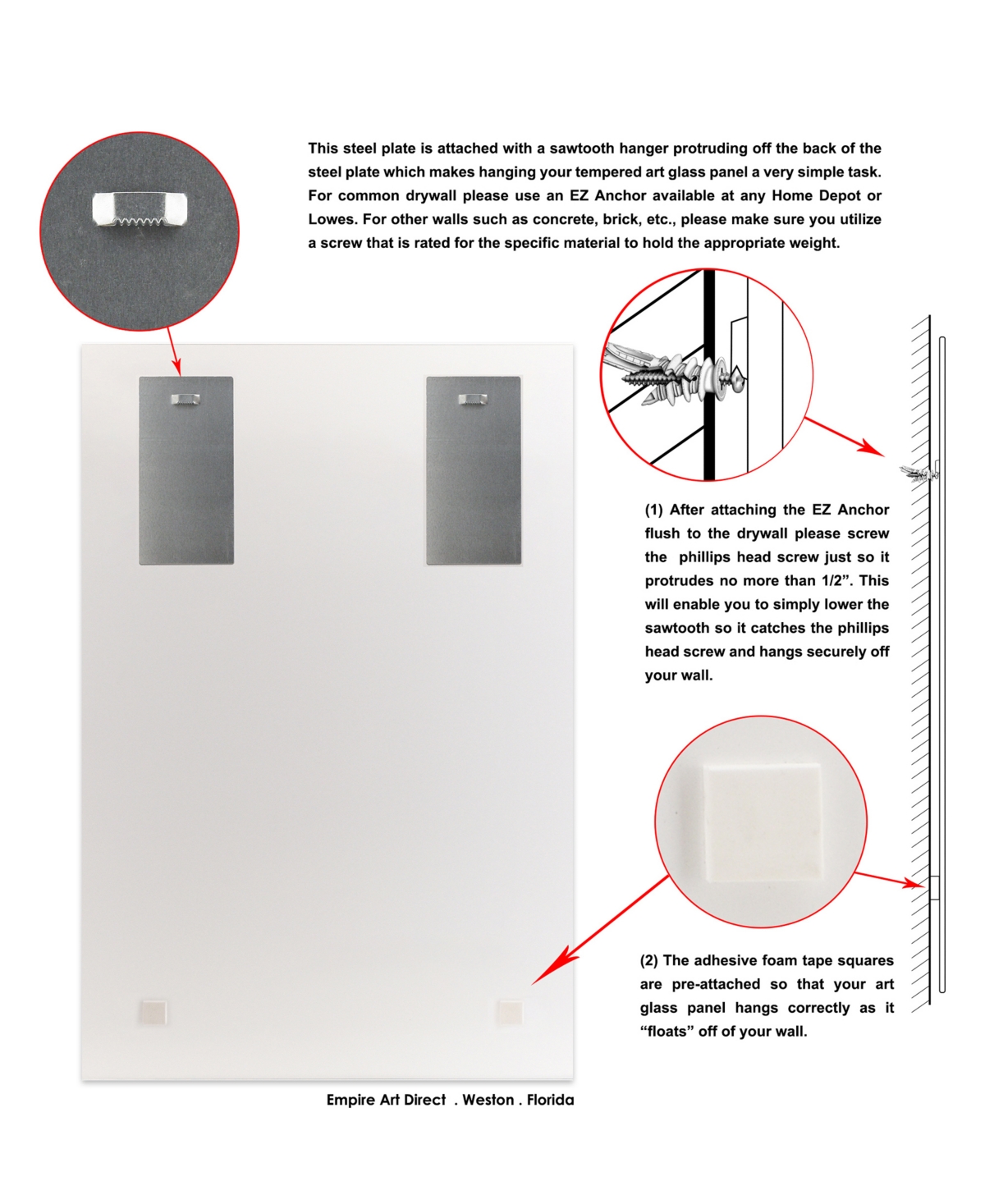 Empire Art Direct Empire Frameless Free Floating Tempered Art Glass Wall Art by Ead Art Coop, 0.2