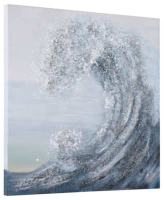 Crystal Wave Textured Metallic Hand Painted Wall Art by Martin Edwards, 36" x 36" x 1.5"