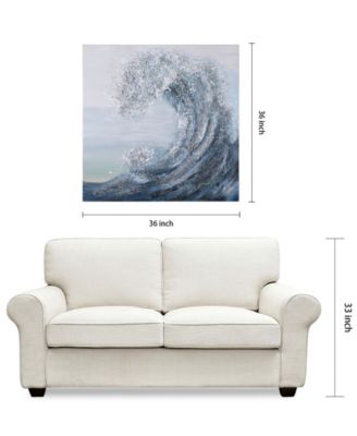 Crystal Wave Textured Metallic Hand Painted Wall Art by Martin Edwards, 36" x 36" x 1.5"