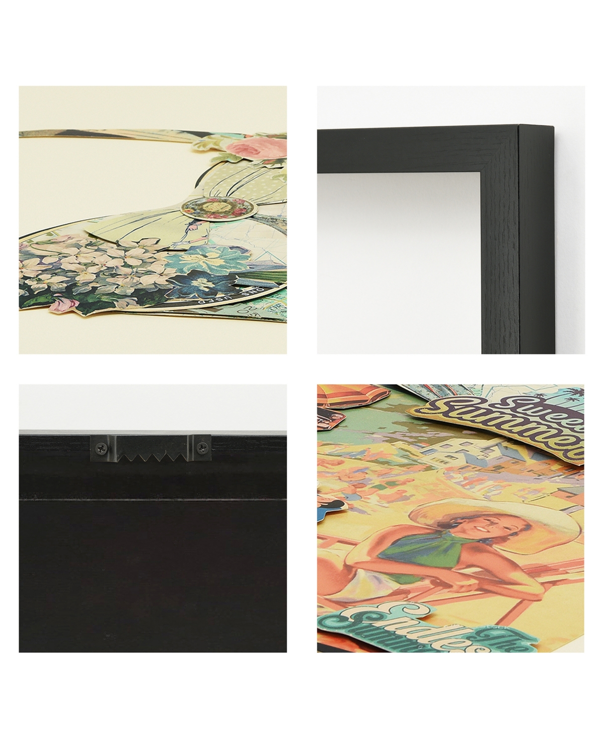 Empire Art Direct California Monte Carlo Beach Dimensional Collage Framed Graphic Art Under Glass Wall Art, 1.4