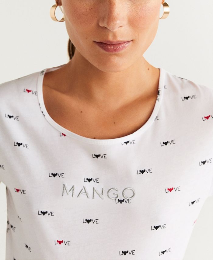 MANGO Logo Cotton T-Shirt & Reviews - Tops - Women - Macy's