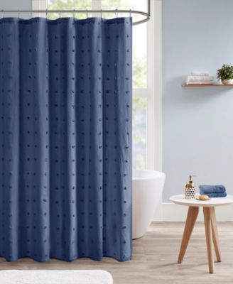Intelligent Design - Urban Habitat Brooklyn 70" x 72" Cotton Pom Pom Shower Curtain