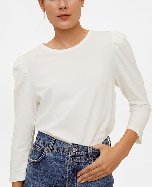 Mango Puffed Sleeves T Shirt Reviews Tops Women Macy S