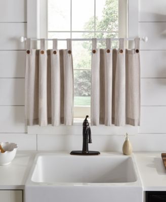Elrene Home Fashions - Elrene Tucker Ticking 30" x 24" Stripe Window Tier Set