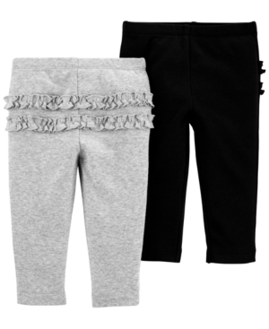 image of Carter-s Baby Girls 2-Pk. Cotton Ruffled-Trim Pants