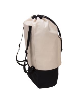 Laundry Duffle Bag, Cream and Black