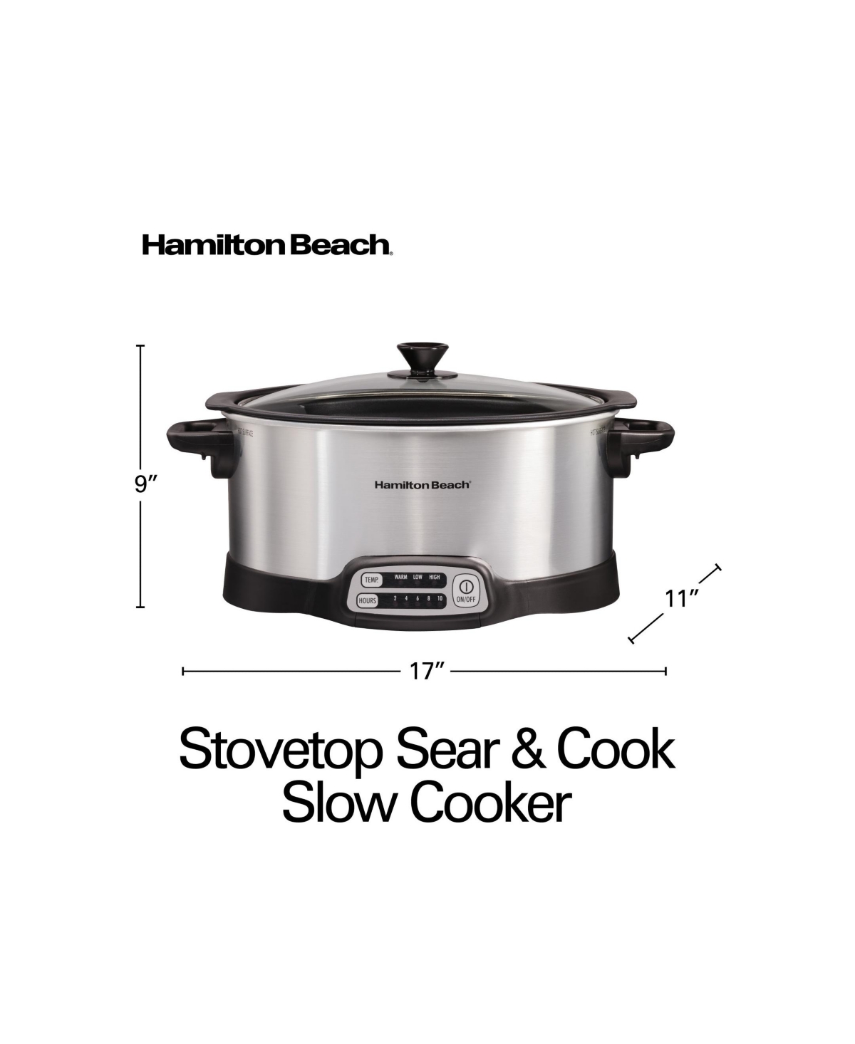Hamilton Beach Stovetop Sear & Cook Slow Cooker