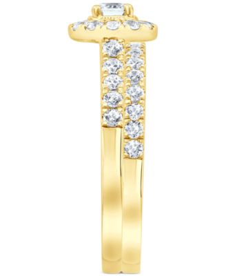 Diamond Halo Bridal Set (1 ct. t.w.) in 14k Yellow or Rose Gold