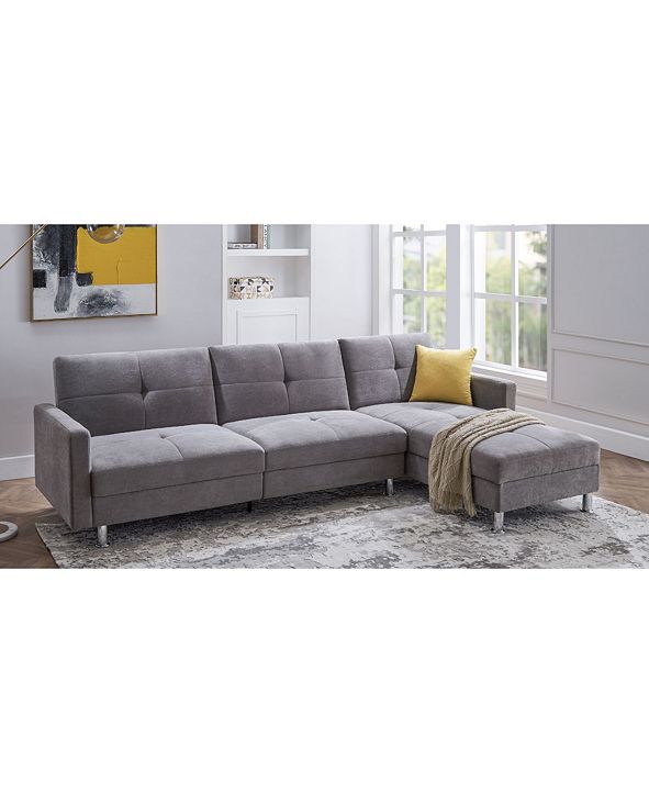 Gold Sparrow Davenport Convertible Sofa Bed Sectional with Storage