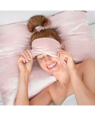 Kitsch Blush Satin Sleep 3pc Gift Set with Pillowcase, Eye Mask, and Scrunchie