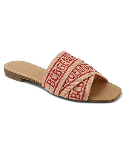 Bcbgeneration Kana Logo Slide Sandals Reviews Sandals Shoes Macy S