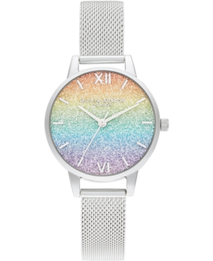 image of Olivia Burton Women-s Rainbow Stainless Steel Mesh Bracelet Watch 30mm