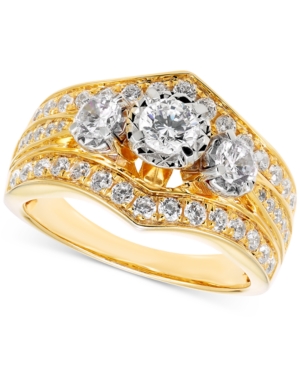 image of Diamond Three-Stone Engagement Ring (1-1/4 ct. t.w.) in 14k Gold