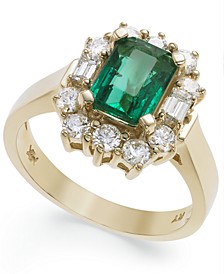 14k Gold Ring, Emerald (1-5/8 ct. t.w.) and Diamond (3/4 ct. t.w.) Ring