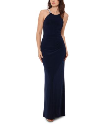 Betsy & Adam Embellished Halter Gown - Macy's