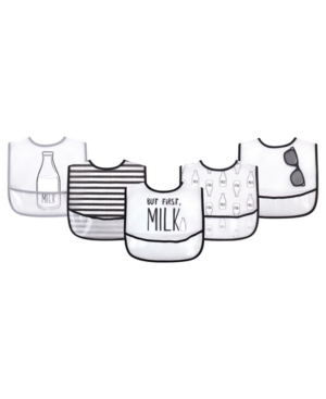 Little Treasure Baby Boys And Girls Water-resistant Bibs In But First Milk