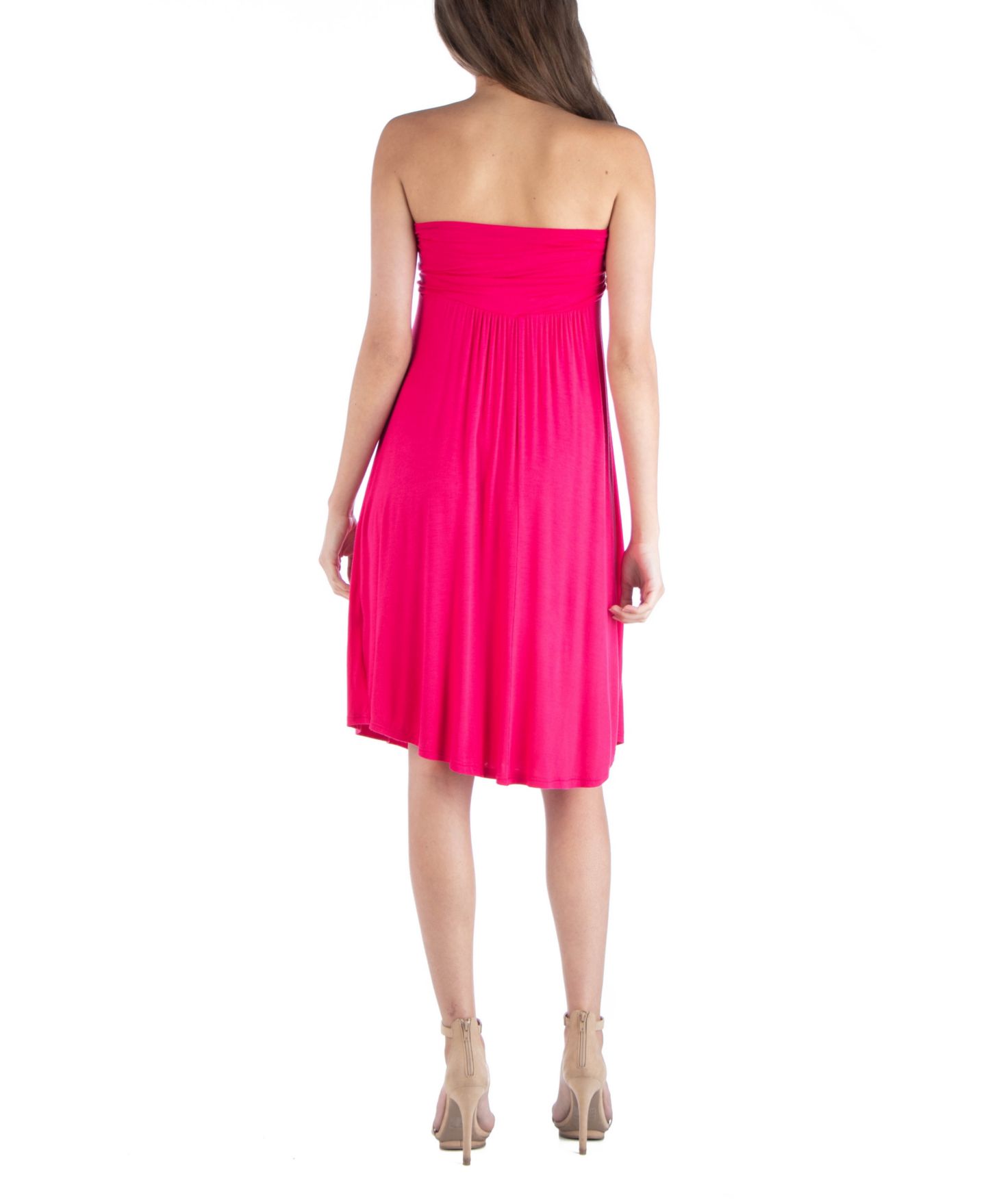 Женское платье 24seven Comfort Apparel Strapless Empire Waist Mini, цвет: Оранжевый — фото 7