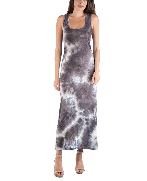 Bohemian Tie Dye Scoop Neck Maxi Dress With Racerback Detail