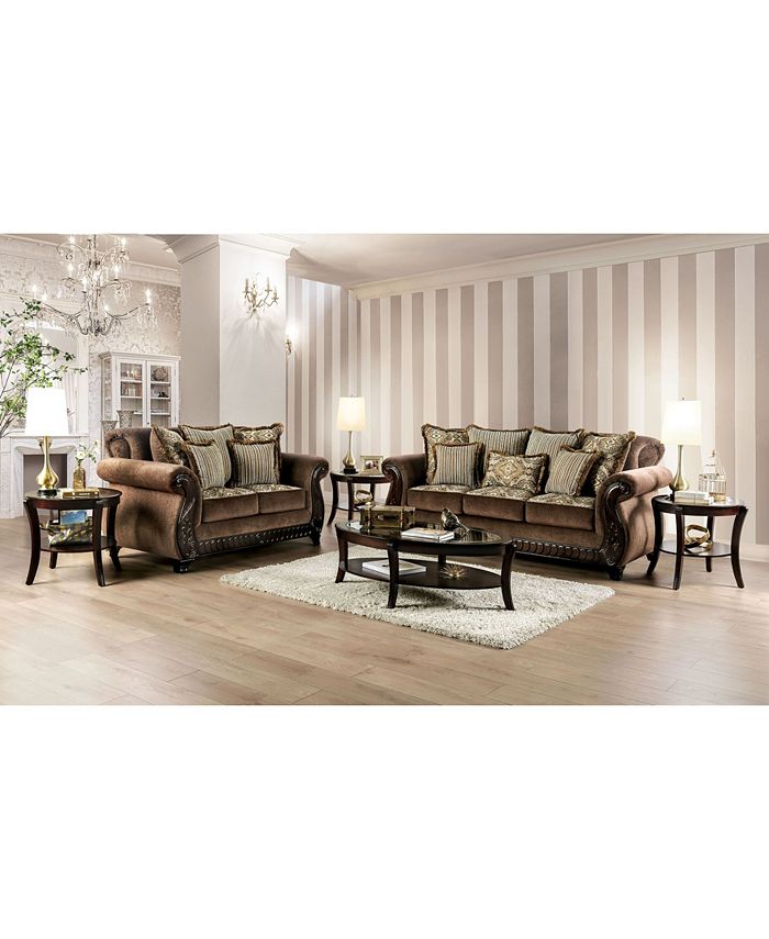 Furniture of America Glenridge Upholstered Loveseat - Macy's