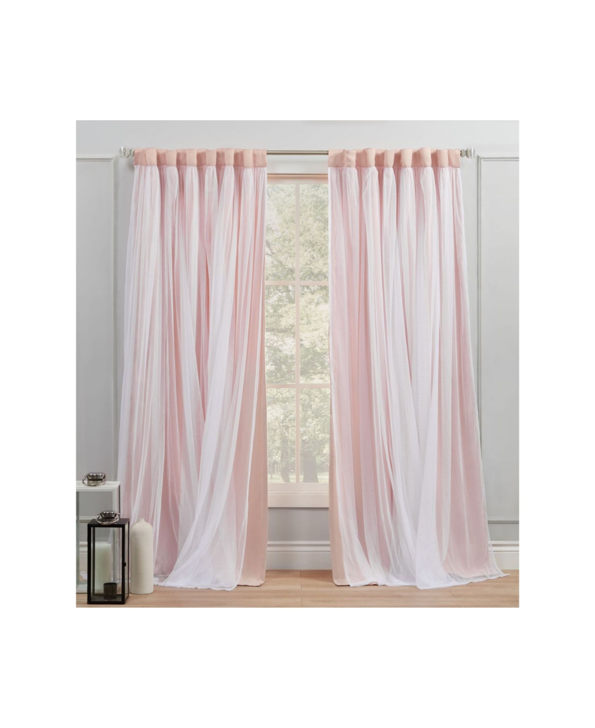 Exclusive Home Curtains Catarina Layered Solid Blackout and Sheer Grommet Top Curtain Panel Pair, 52
