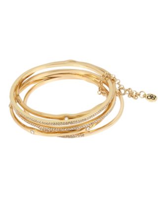 Jessica Simpson - Pave Mixed Bangle Bracelet Set, 8"