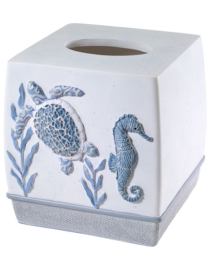 Avanti Antigua Starfish & Seashells Ceramic Tissue Box Cover