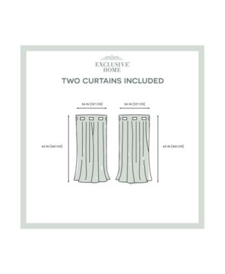 Curtains Chateau Striped Grommet Top Curtain Panel Pair, 54" x 63"
