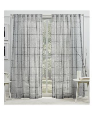 Lauren Ralph Lauren Rubin Sheer Back Tab Rod Pocket Curtain Panel In Dark Gray