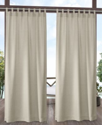 Curtains Biscayne Indoor - Outdoor Two Tone Textured Grommet Top Curtain Panel Pair, 54" x 120"