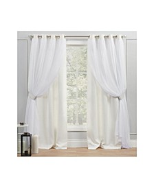Curtains Catarina Layered Solid Blackout and Sheer Grommet Top Curtain Panel Pair, 52" x 84"