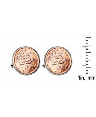 Greek 2-Euro Coin Cufflinks
