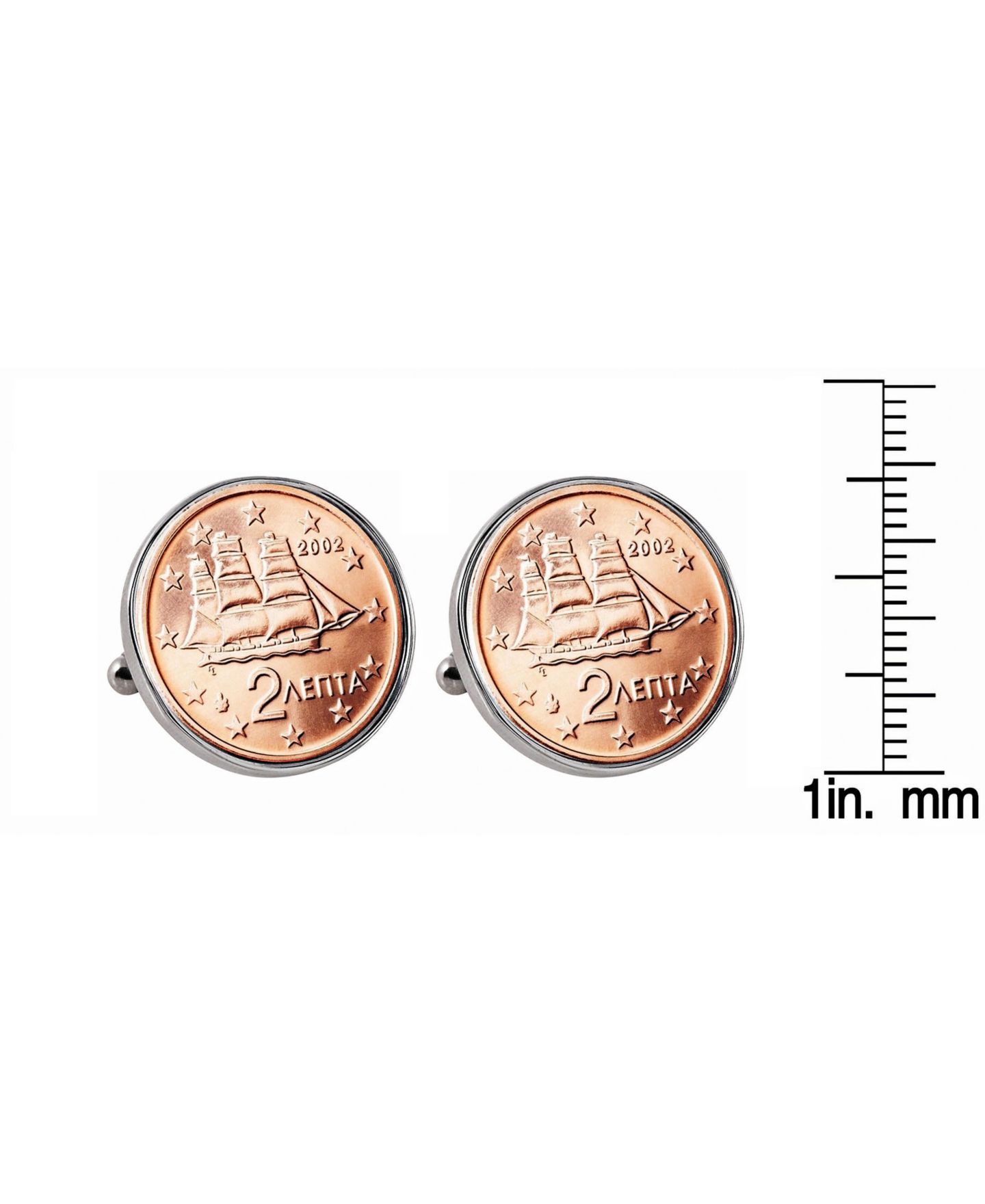 Мужские запонки American Coin Treasures Greek 2-Euro Coin Cufflinks — фото 2