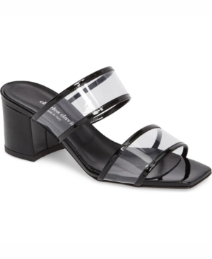 image of Charles David Cally Vinyl Block-Heel Sandals Women-s Shoes