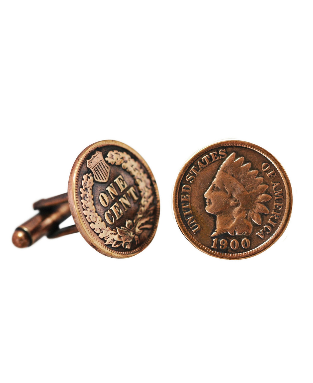 Indian Head Coin Cuff Links - Copper