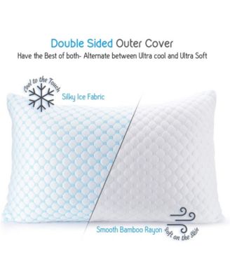 Heat and Moisture Reducing Ice Silk and Gel Infused Memory Foam 2-Pack Pillow, Standard/Queen