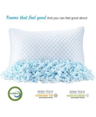Heat and Moisture Reducing Ice Silk and Gel Infused Memory Foam 2-Pack Pillow, King