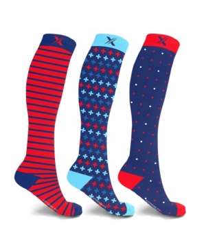 Extreme Fit Men's and Women's Compression Knee High Socks - 3 Pair