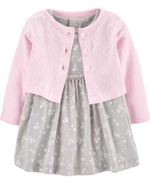 Carter S Baby Girls 2 Pc Cotton Cardigan Dress Set Reviews