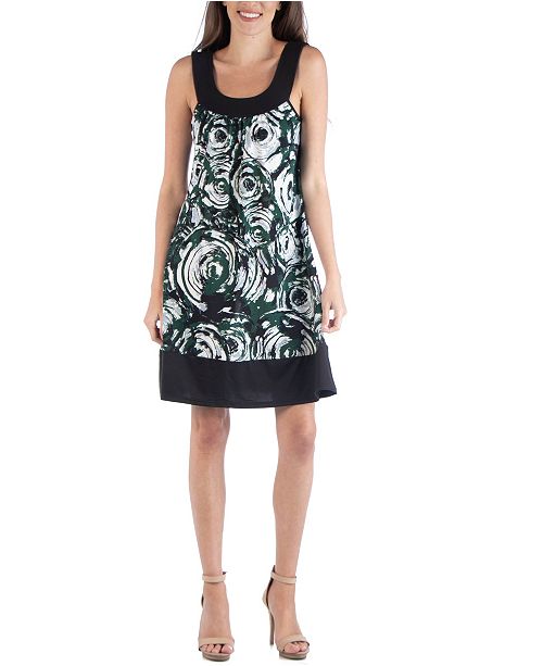 Colorblock Geometric Swirl Pattern Sleeveless Mini Dress