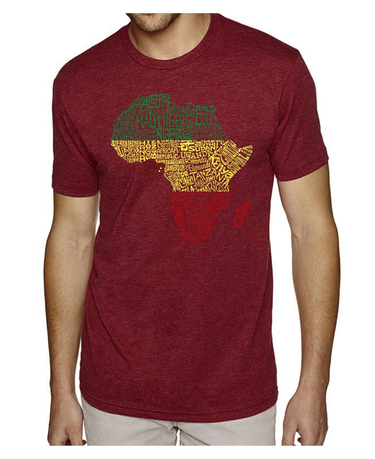 La Pop Art Men's Premium Word Art T-shirt - Countries in Africa