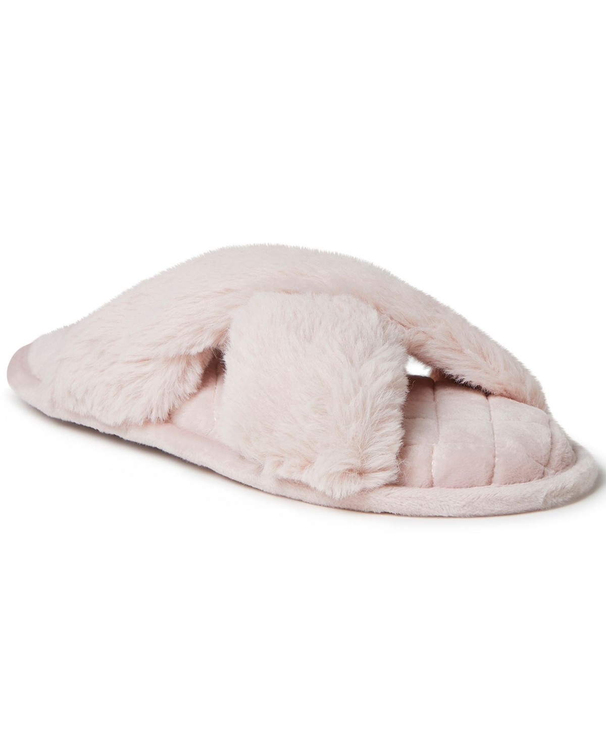Женские Dearfoams Women's Jessica Furry Crossband Slide Slipper — фото 1