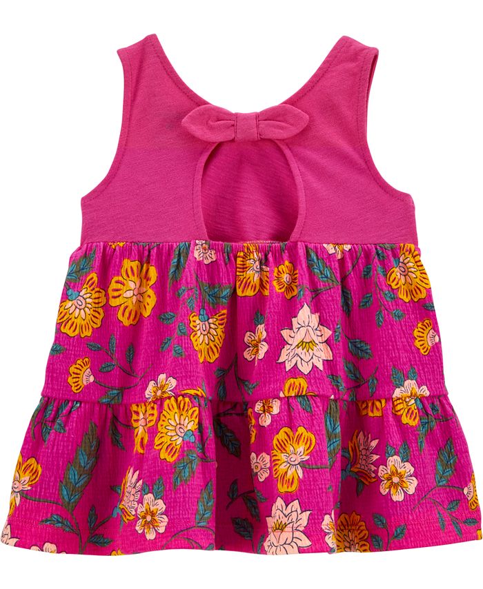 Carter's Toddler Girls Floral Tiered Crinkle Jersey Tank - Macy's