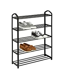 Honey Can Do 4 Tier Black Lightweight Plastic Shoe Rack With Circle Patterns Reviews Cleaning Organization Home Macy S