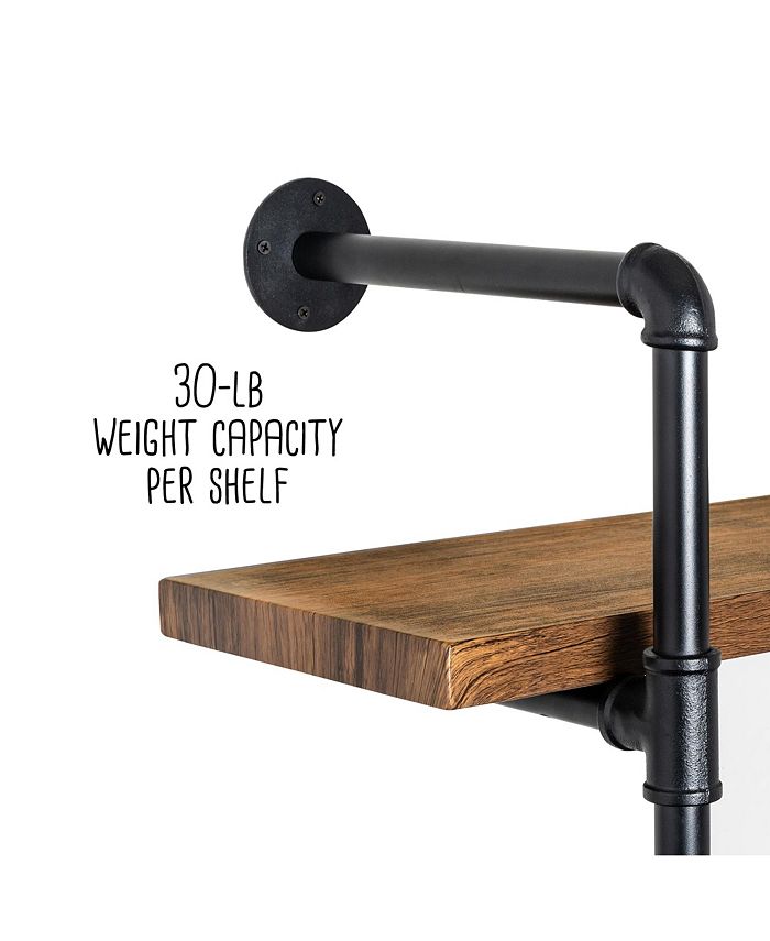 Honey Can Do 2Tier Black Industrial Wall Shelf Macy's