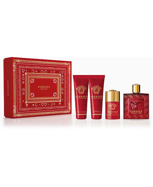 Versace Men S 4 Pc Eros Flame Eau De Parfum Gift Set Reviews All Perfume Beauty Macy S