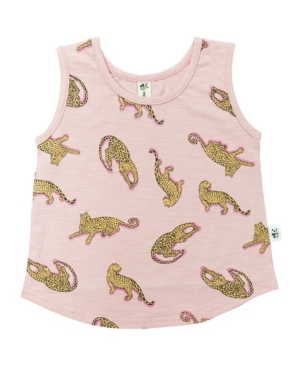 image of Earth Baby Outfitters Toddler Girls Organic Cotton Leopard Tank Top